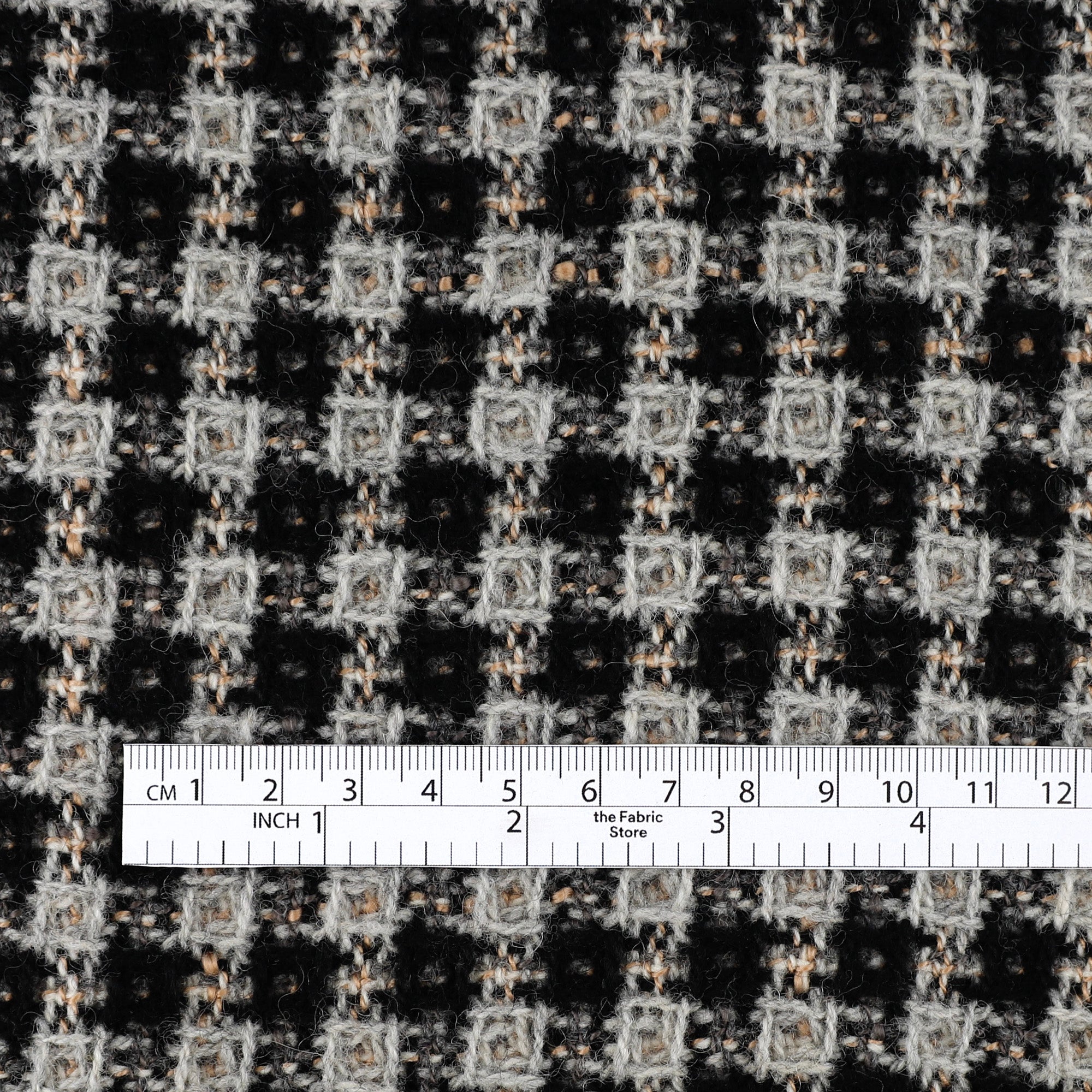 Wool Blend Waffle Tweed - Coconut