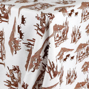 Retro Ranch Linen - White/Chocolate