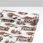 Retro Ranch Linen - White/Chocolate