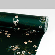 Meadow Blooms Silk Satin - Emerald