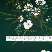 Meadow Blooms Silk Satin - Emerald