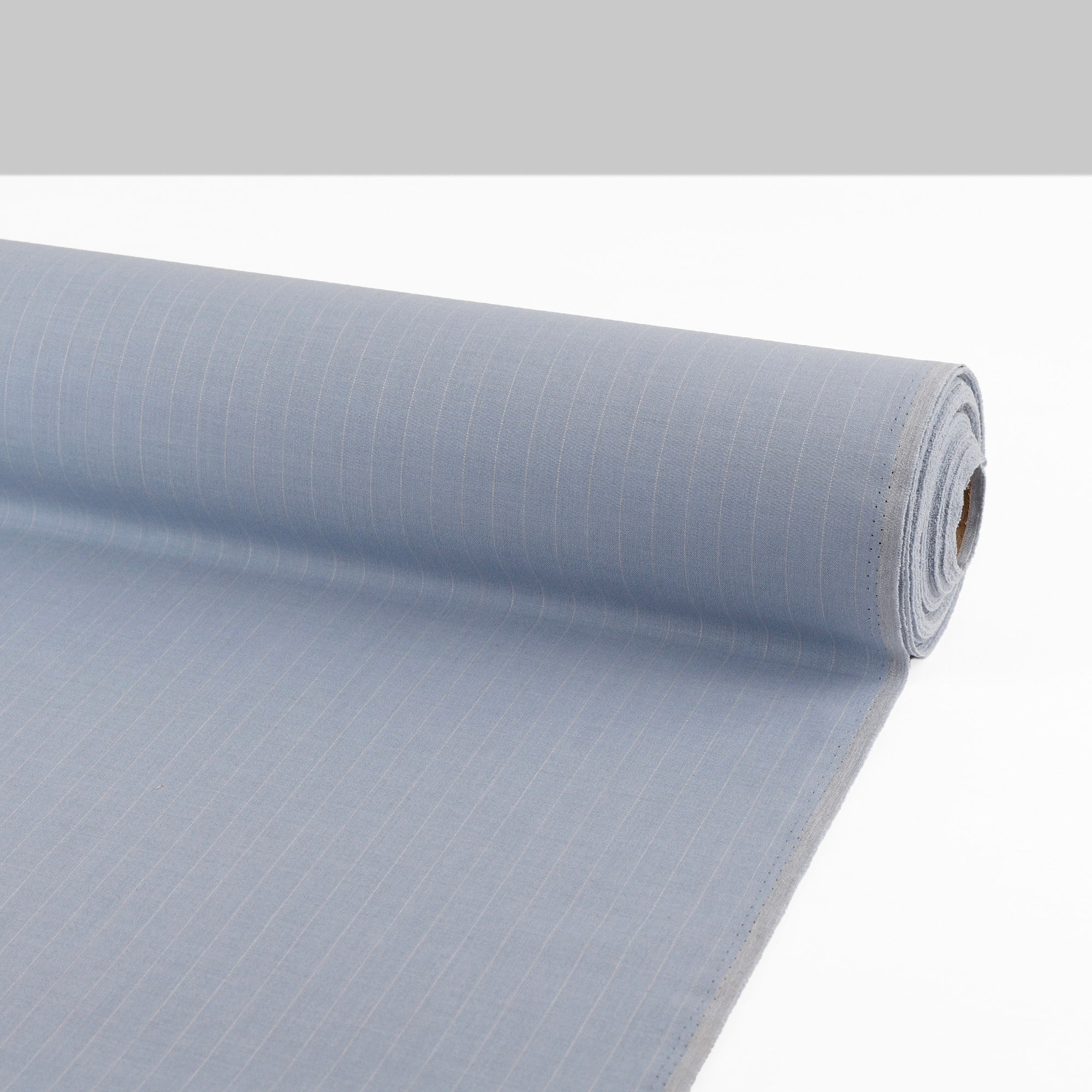 Poly Blend Pinstripe Suiting - Sky Blue