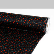 Mini Rose Silk Satin - Black Floral