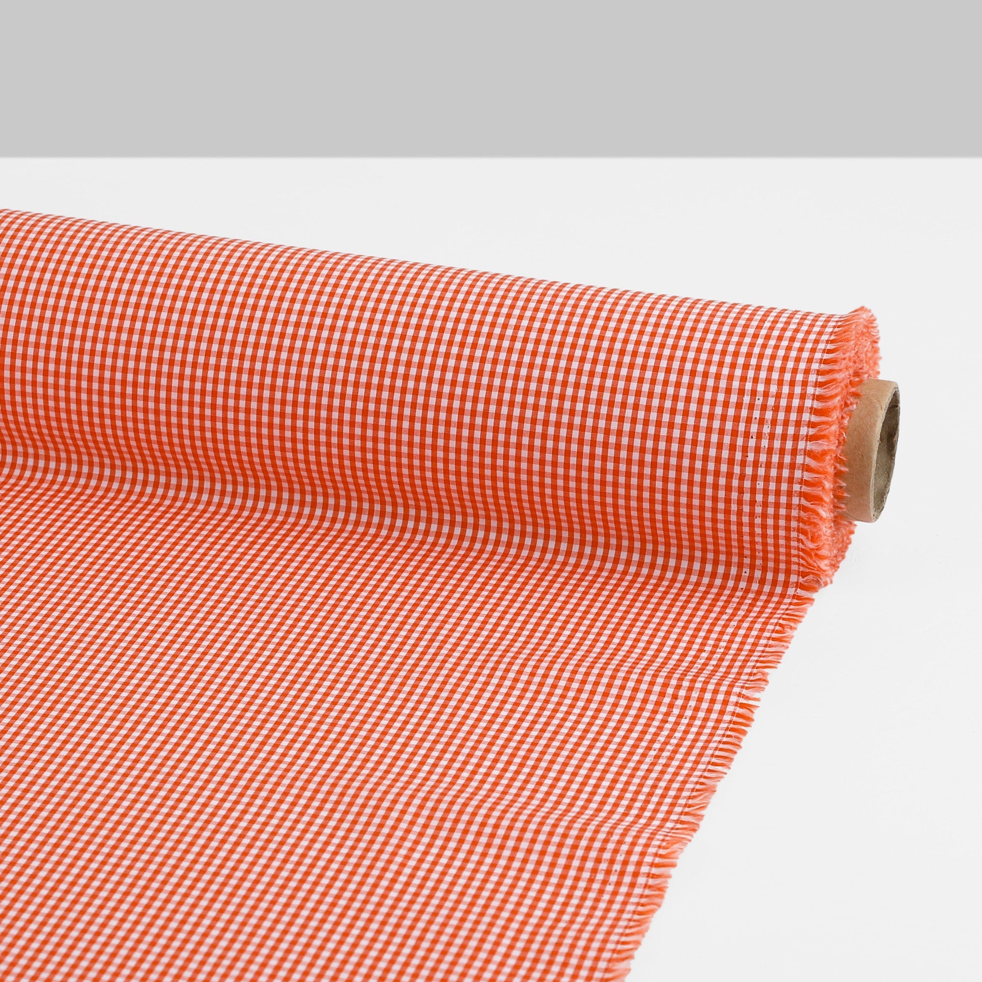 Mini Gingham Cotton - Tangerine