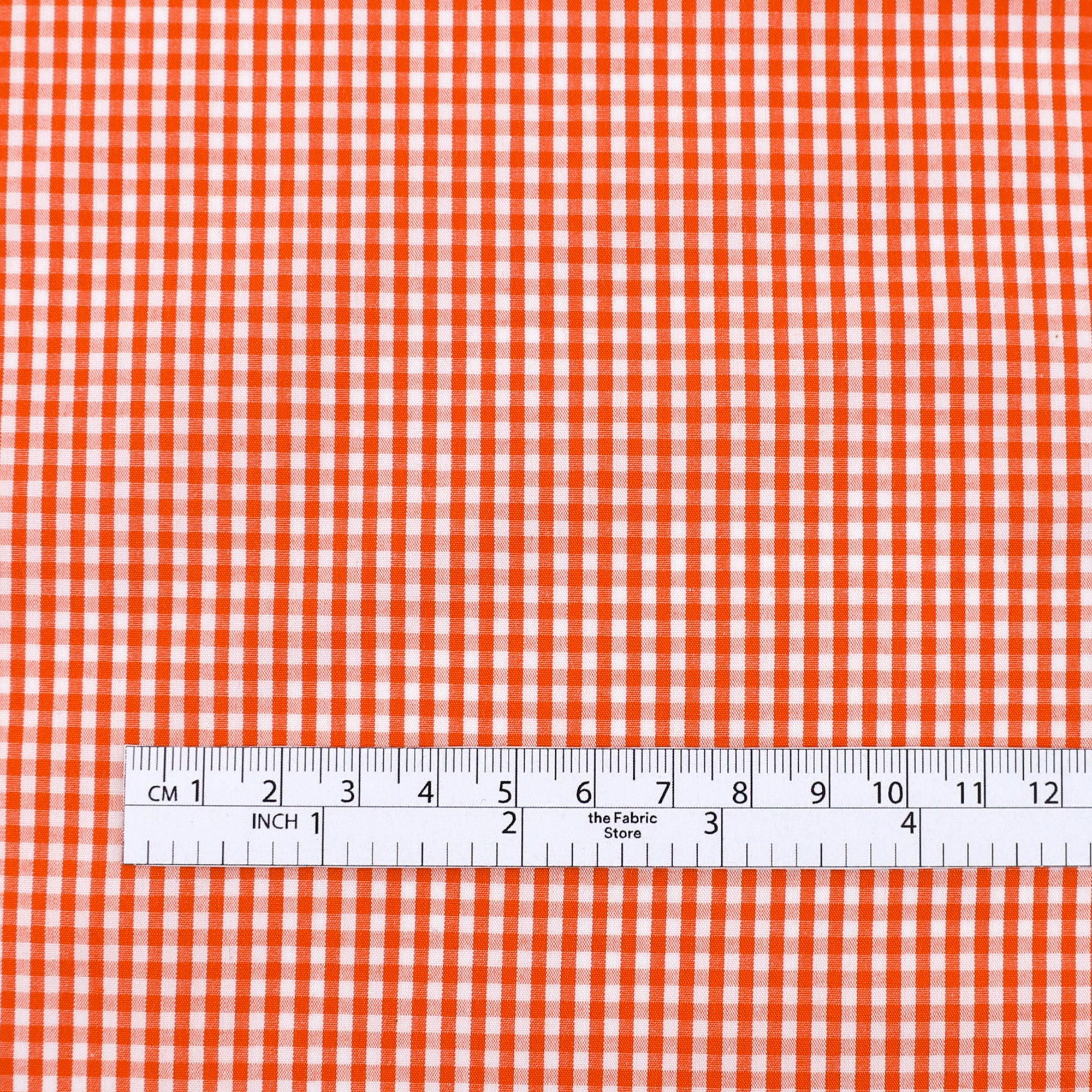 Mini Gingham Cotton - Tangerine