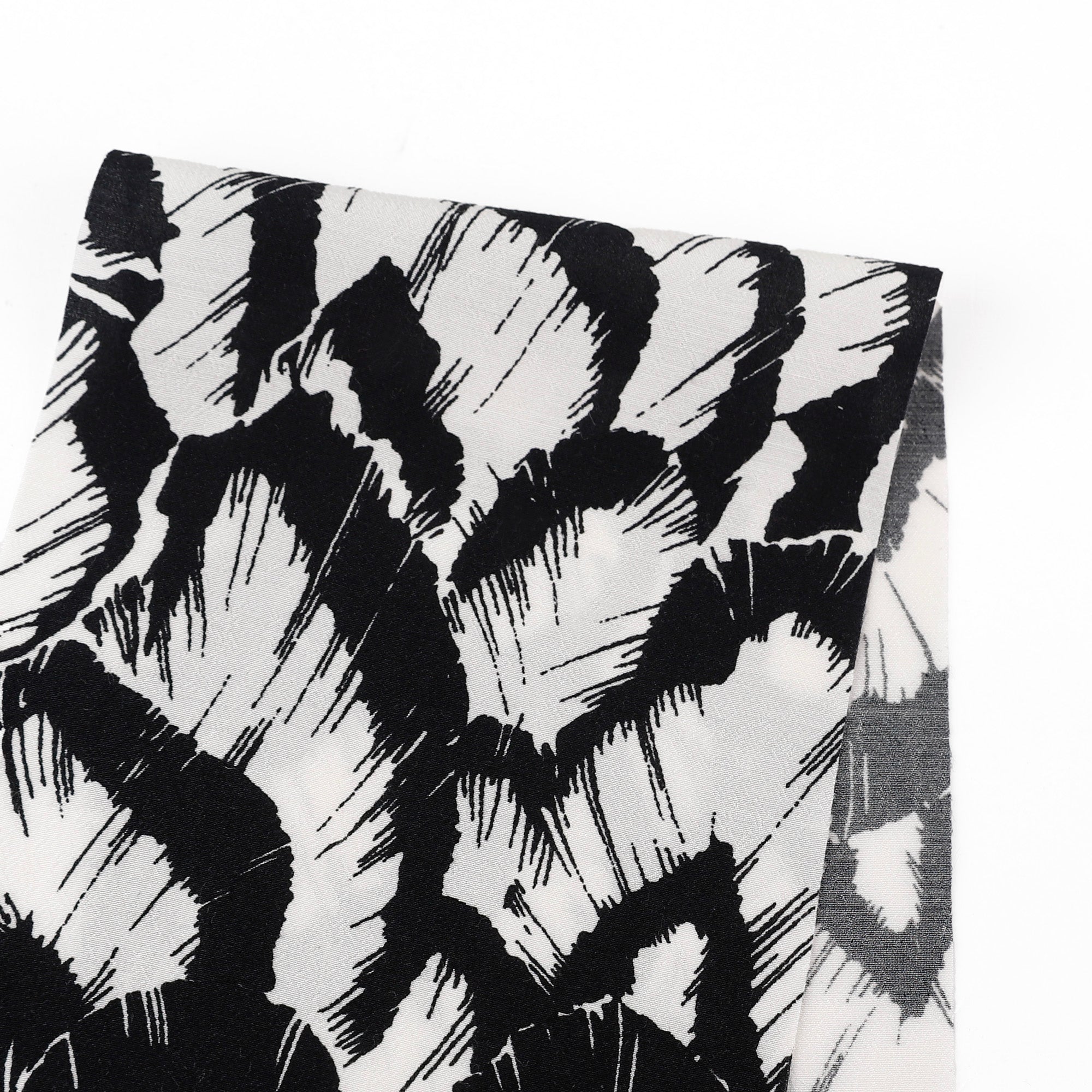Abstract Print Viscose Crepe De Chine - Black