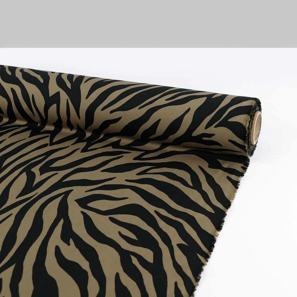 Zebra Print Cotton Poplin - Willow