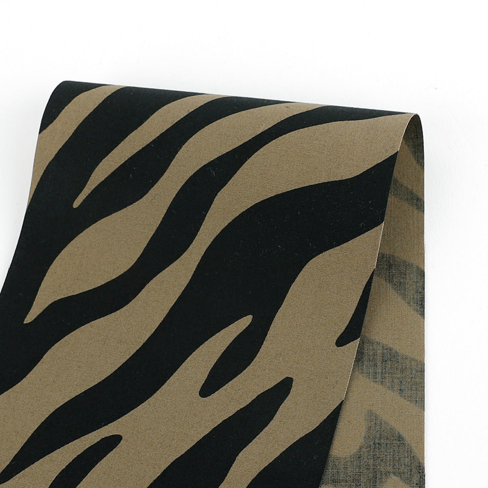 Zebra Print Cotton Poplin - Willow
