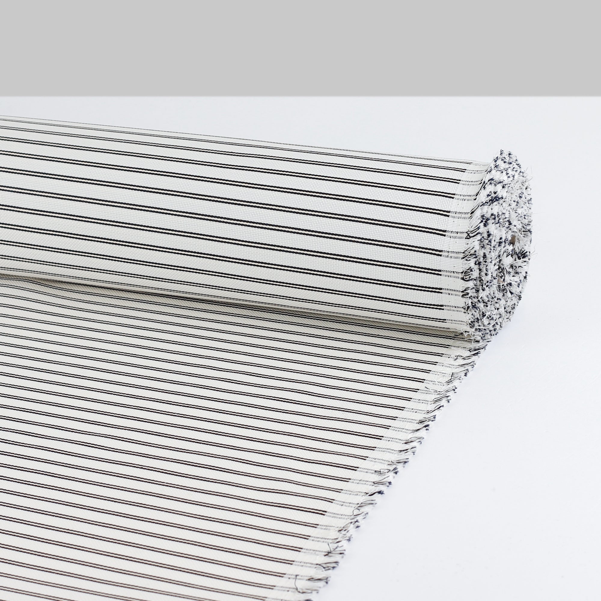 Basketweave Weft Stripe Cotton - Cream