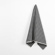 Stretch Cotton Seersucker Gingham - Black