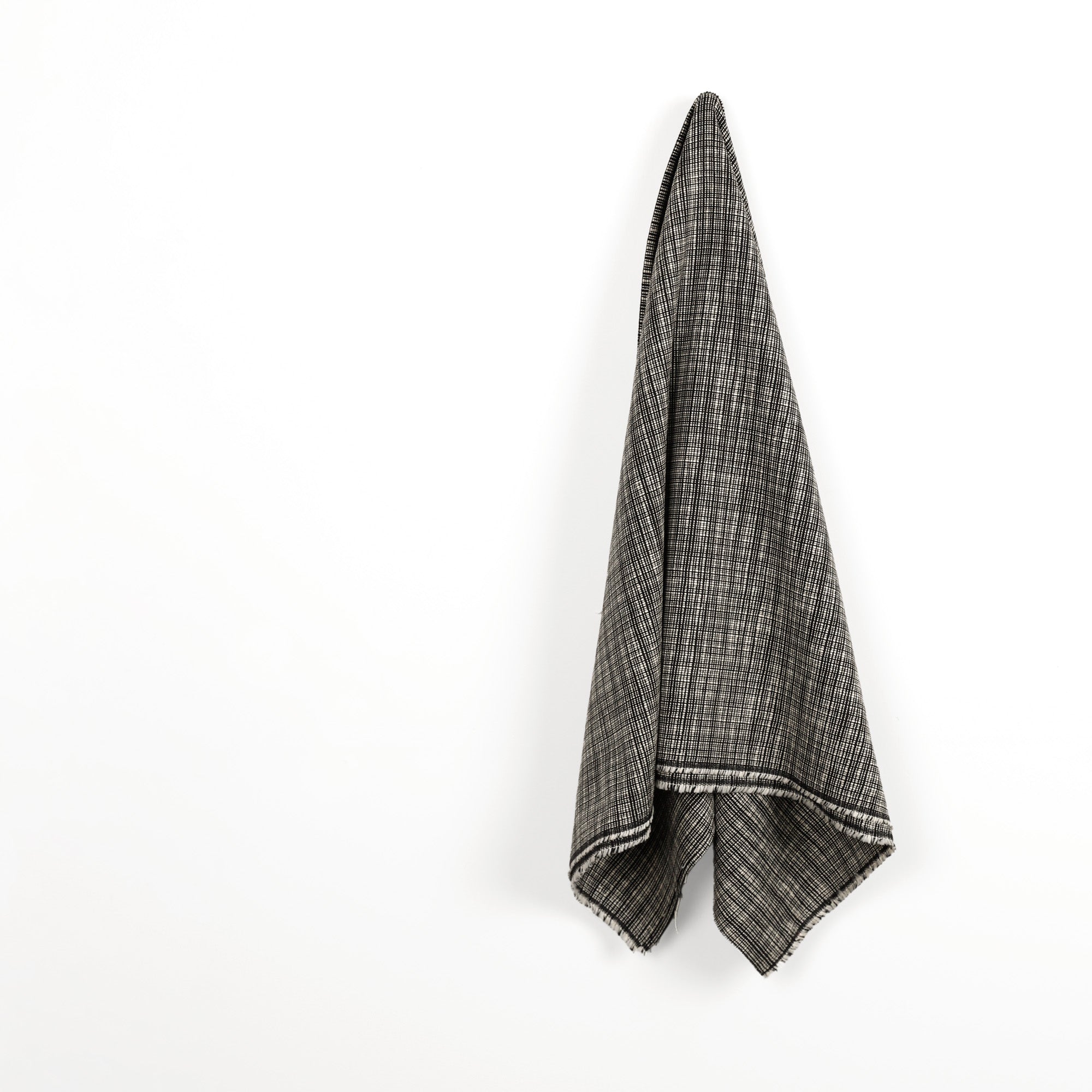 Micro Grid Cotton Tweed - Black
