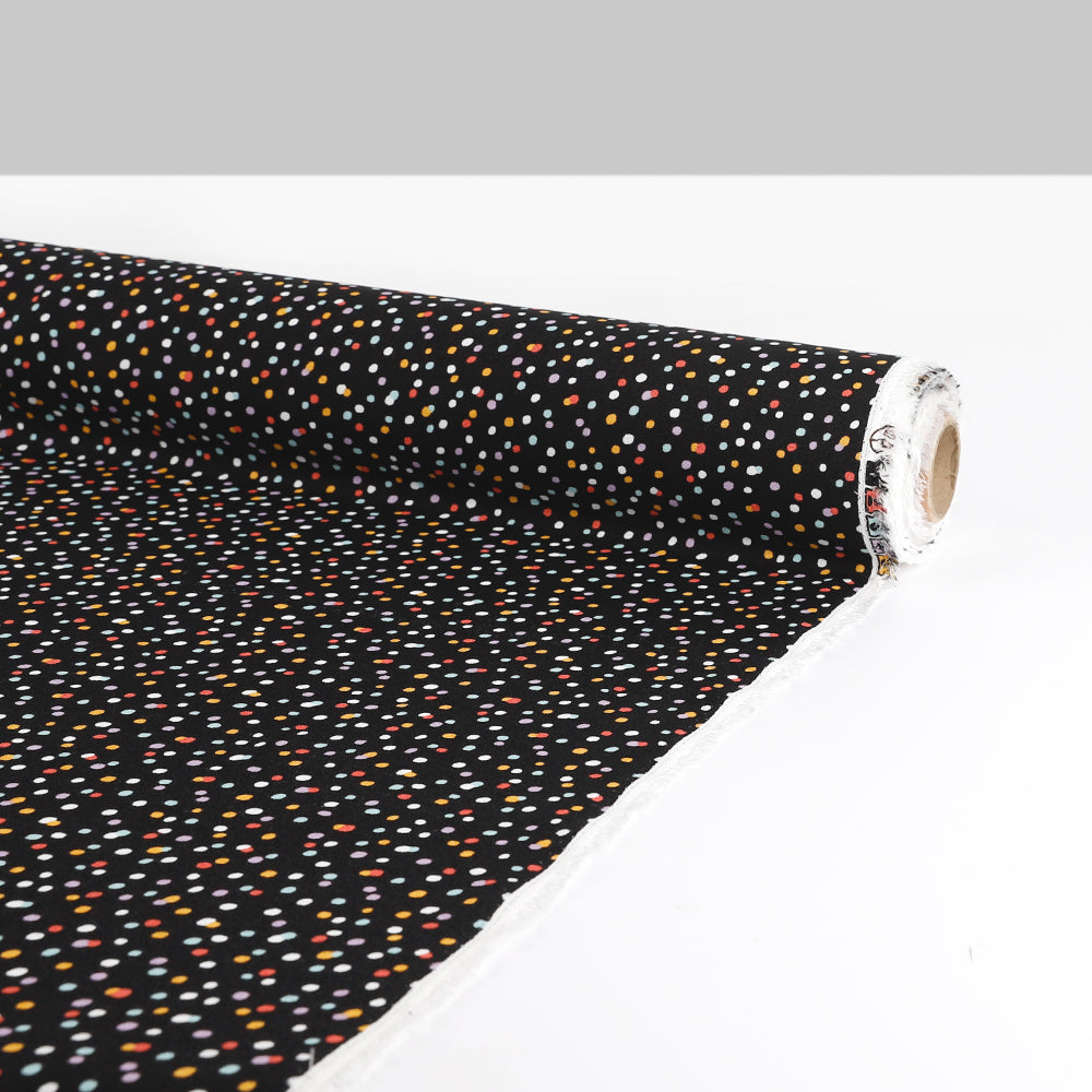 Fairy Bread Viscose / Rayon Crepe - Black