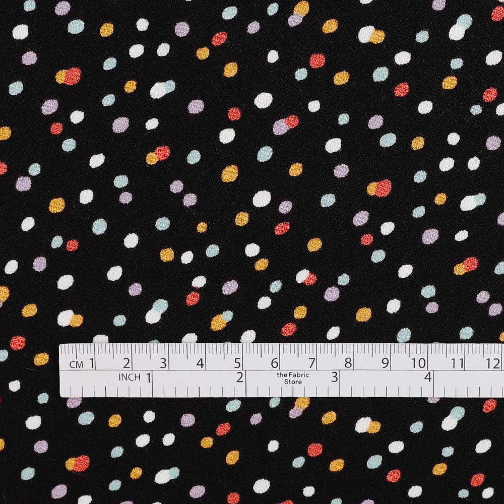 Fairy Bread Viscose / Rayon Crepe - Black