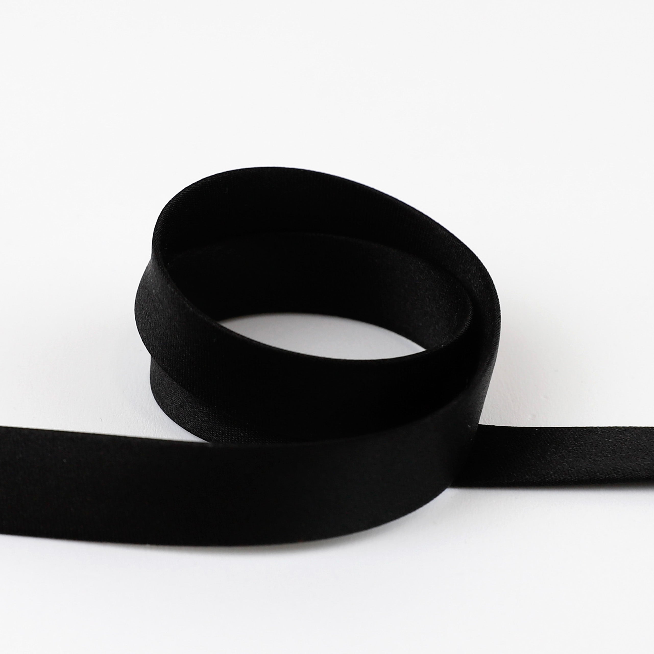 Silk / Cupro Satin Bias Binding - Black