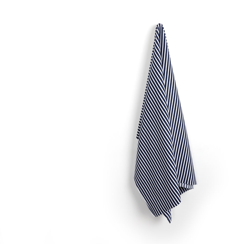 Reversible Stripe Ponte Knit - Navy
