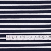 Reversible Stripe Ponte Knit - Navy