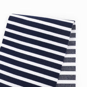 Reversible Stripe Ponte Knit - Navy