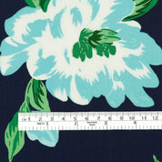 Blooming Peony Cotton - Aqua