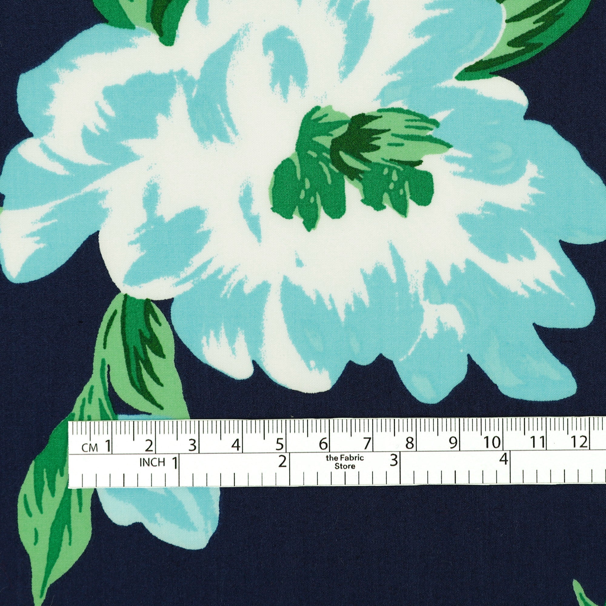 Blooming Peony Cotton - Aqua