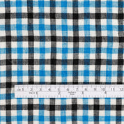 Lightweight Tattersall Check Linen - Capri
