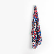 Retro Butterfly Print Crepe - Blue / Pink