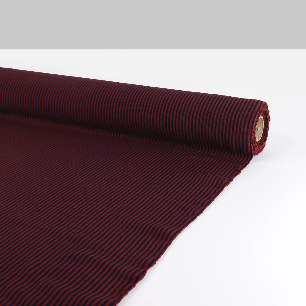 Stripe Viscose / Ecovero Crepe - Wine / Ink