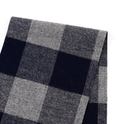 Buffalo Check Brushed Cotton Twill - Navy/Grey
