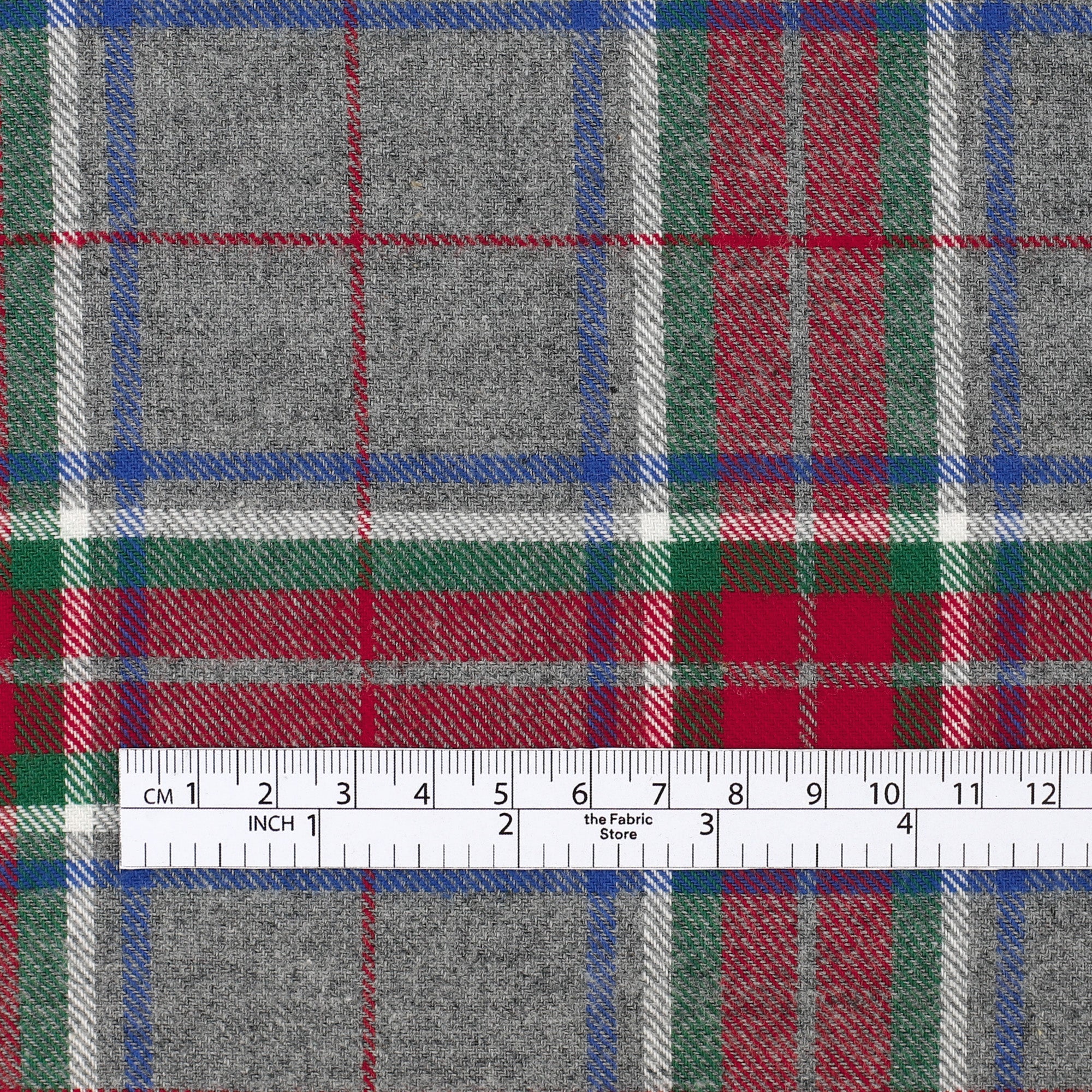 Plaid Brushed Cotton Twill - Festive Grey