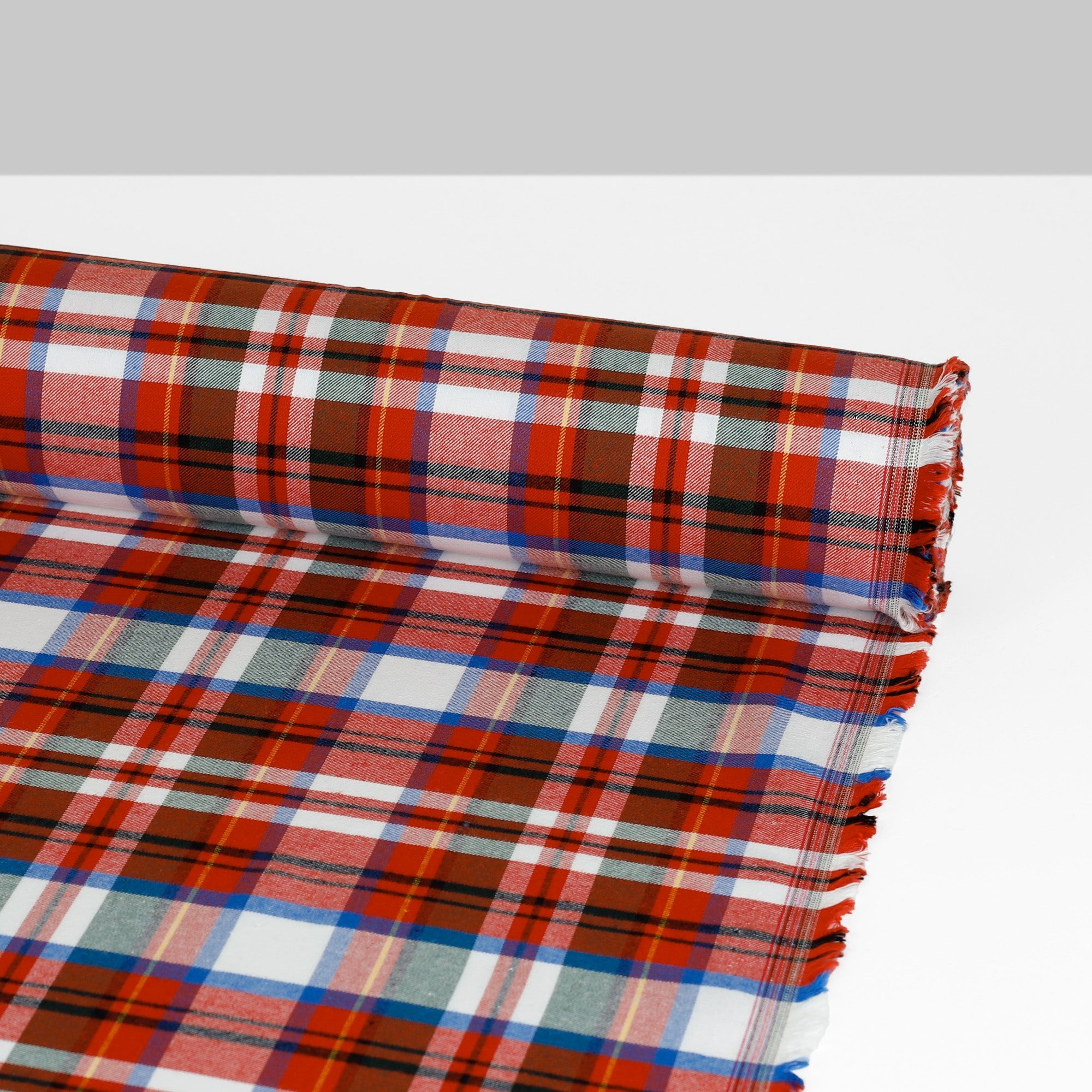 Plaid Soft Cotton Twill - White Primary