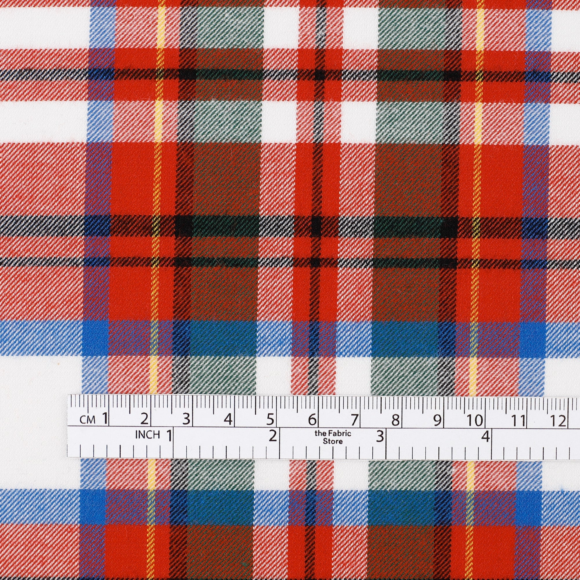 Plaid Soft Cotton Twill - White Primary