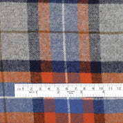 Brushed Cotton Twill Plaid - Blue/Orange