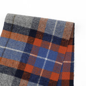Brushed Cotton Twill Plaid - Blue/Orange