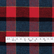 Shadow Check Brushed Cotton Twill - Red