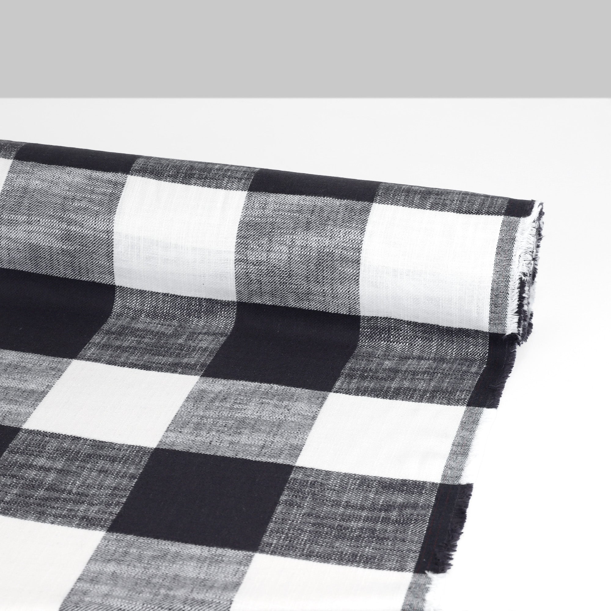 Brushed Buffalo Check Cotton - Charcoal/White