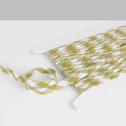 Gingham Linen Bias Binding - Celery