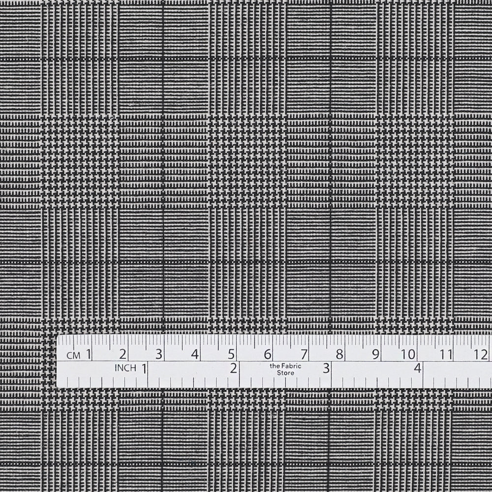 Prince Of Wales Wool / Poly Suiting - B&W