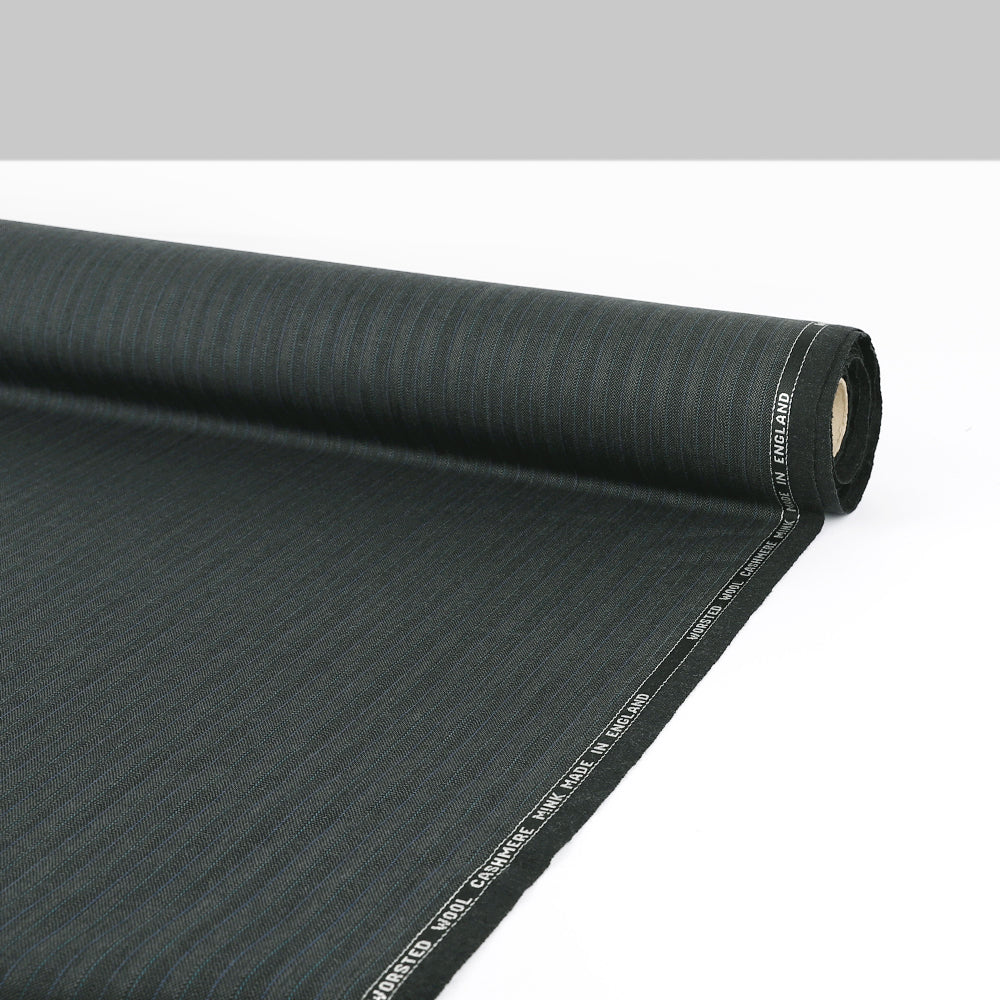 Thread Stripe Wool Suiting - Black / Teal