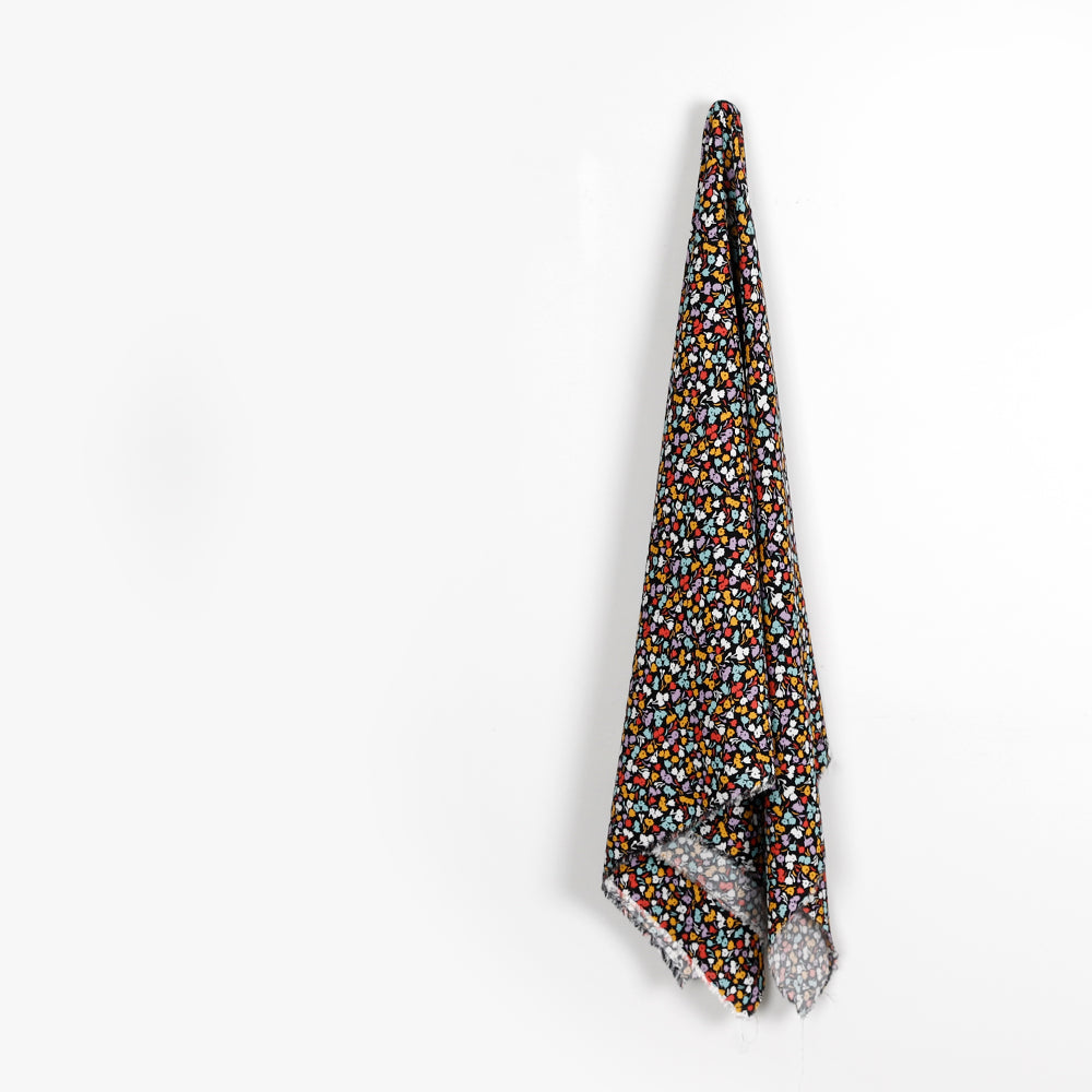 Canterbury Bells Viscose / Rayon Crepe - Black Multi