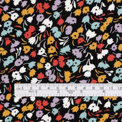 Canterbury Bells Viscose / Rayon Crepe - Black Multi