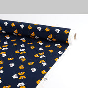Mod Flower Viscose Crepe De Chine - Navy
