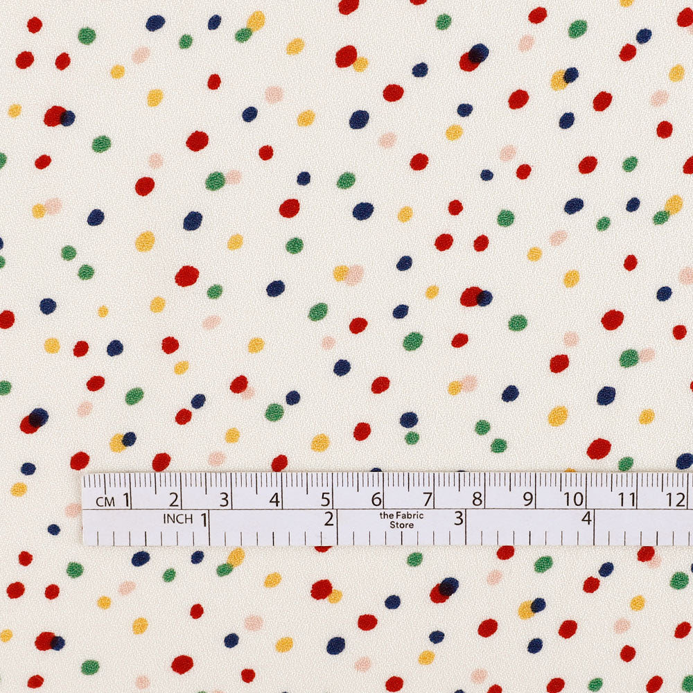 Fairy Bread Viscose / Rayon Crepe - Ivory