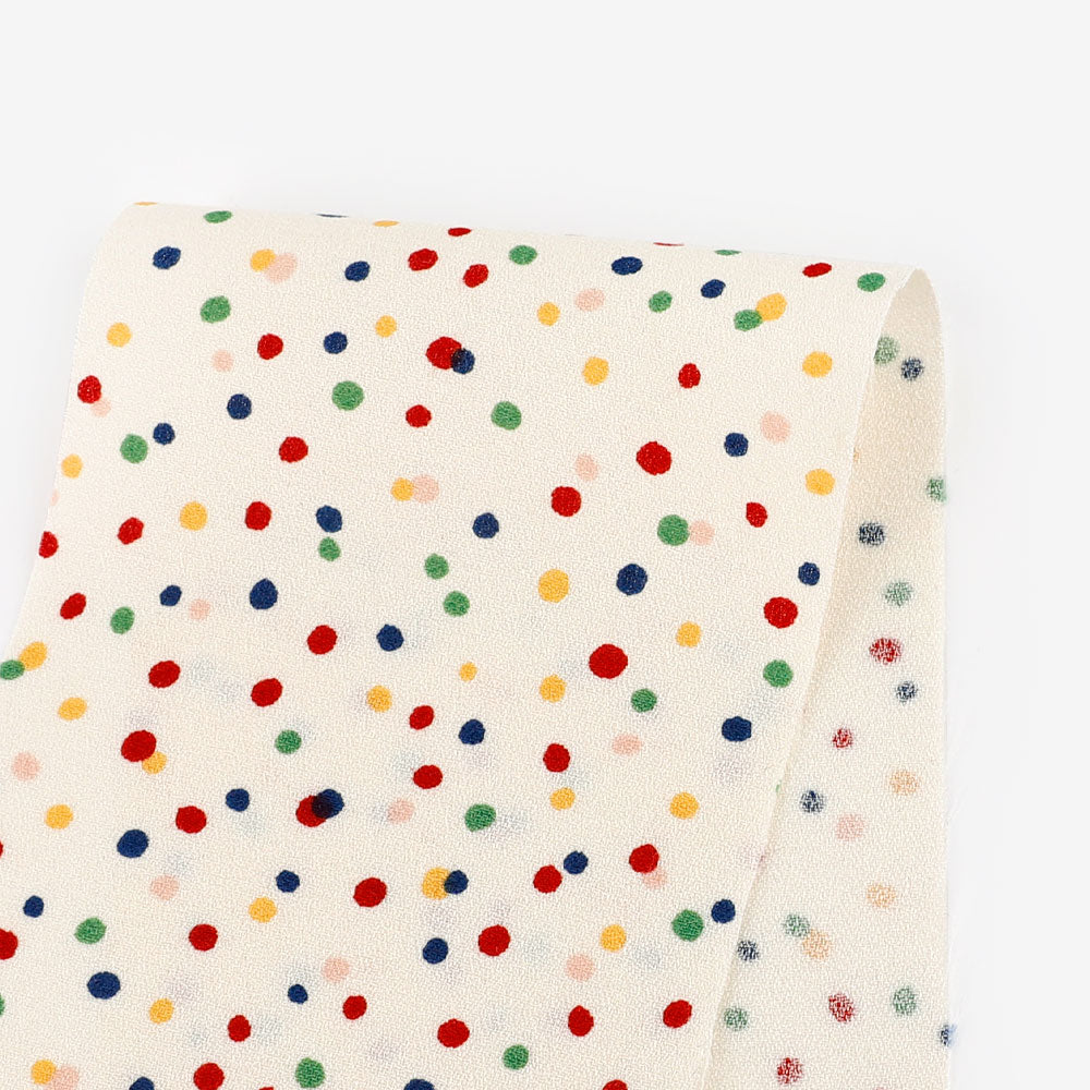 Fairy Bread Viscose / Rayon Crepe - Ivory