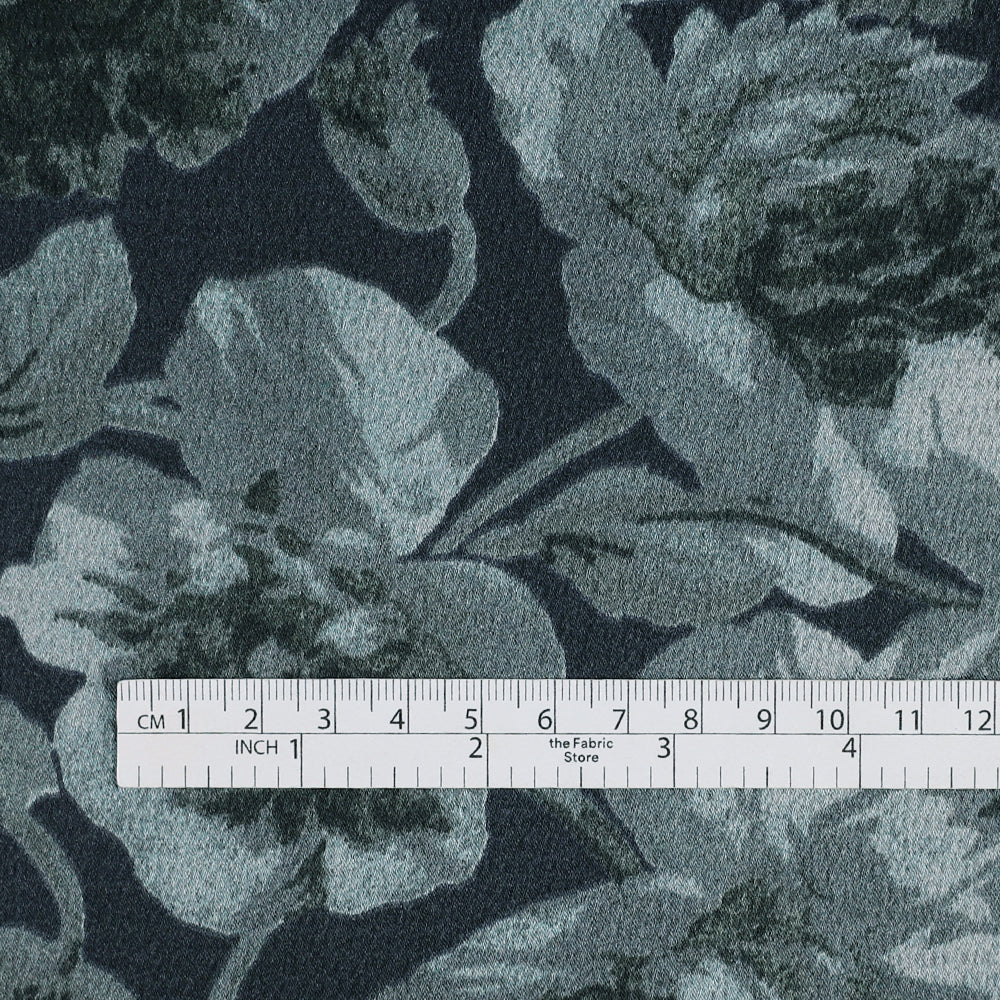 Peony Hammered Poly Satin - Grayscale