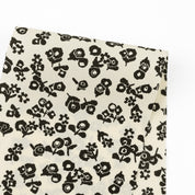 Fifties Flower Poplin - Cream/Black