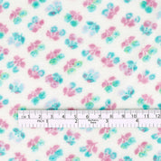 Floral Motif Wool Jersey - Purple / Turquoise