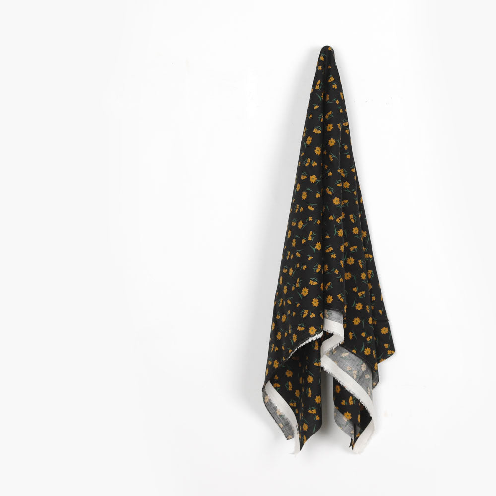 Calendula Cotton Blend Twill - Black