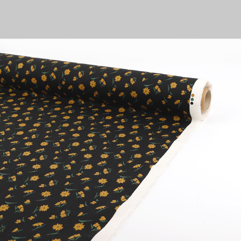 Calendula Cotton Blend Twill - Black