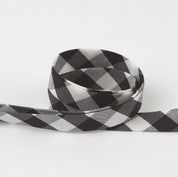 Gingham Cotton Bias Binding - Black