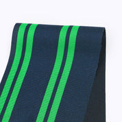 Twin Stripe Poly Twill - Ink / Emerald