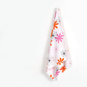 Flower Pop Stretch Cotton Poplin - Pink / Orange (remnant)